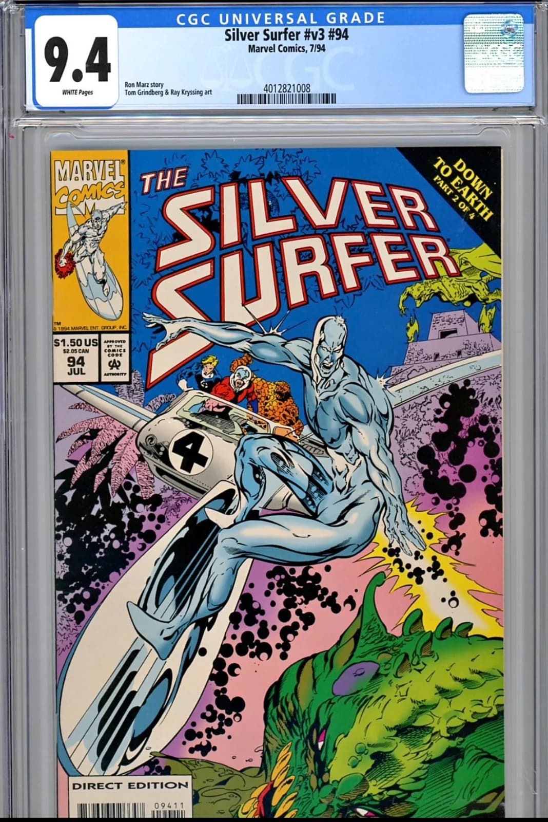 Silver Surfer Vol 3 #94 Marvel Comic CGC 9.4, image 1 of 2
