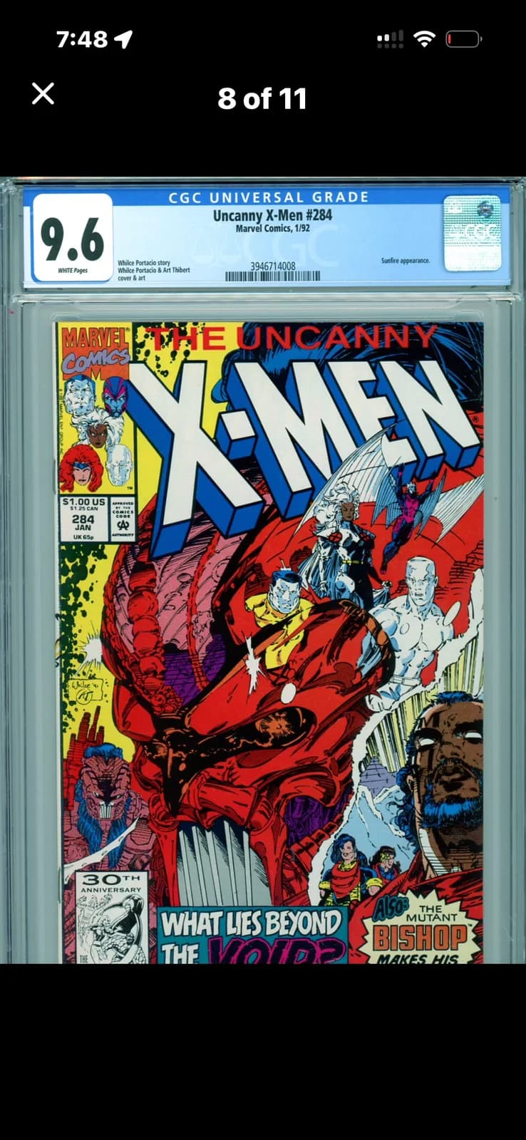 Uncanny X-Men #284 CGC 9.6 Marvel Comic January 1992, image 1 of 5