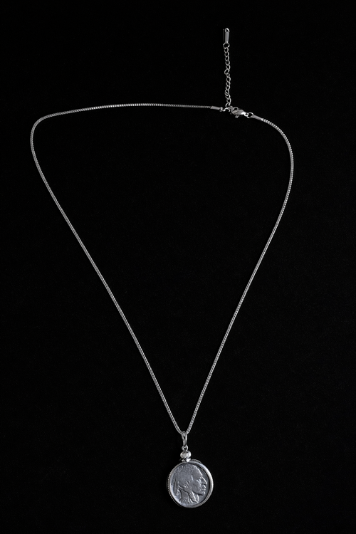 Buffalo Nickel Necklace — Authentic Silver Coin (First Edition)
