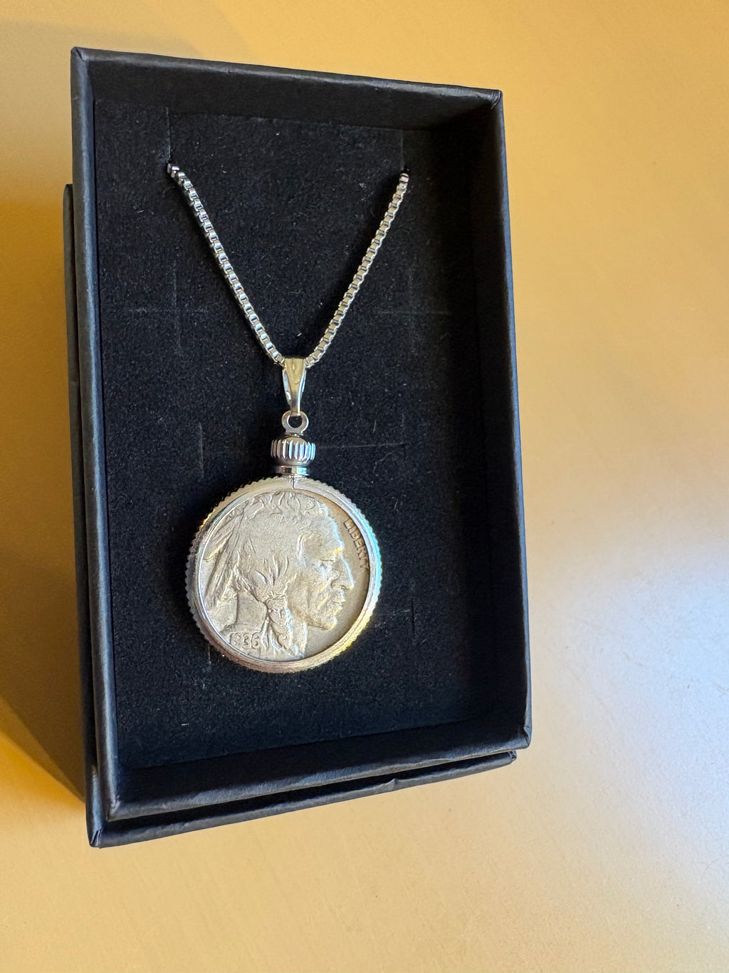 Buffalo Nickel Necklace — Authentic Silver Coin (First Edition)