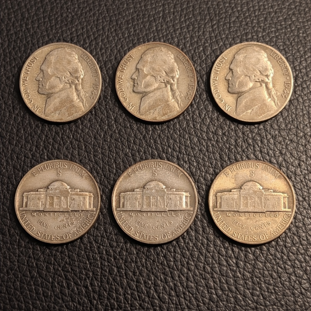 3 WWII Silver War Nickels 35% Silver | The Original Man Purse™ | Burlap Bag